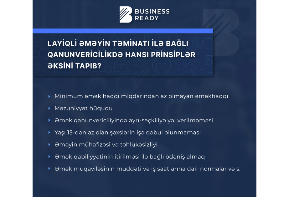 Layiqli əməyin təminatı ilə bağlı qanunvericilikdə hansı prinsiplər əksini tapıb?