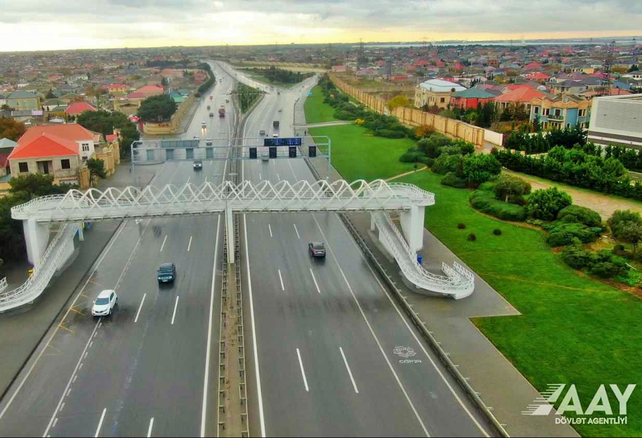 Hava Limanı-Mərdəkan-Zuğulba avtomobil yolunda yeni yerüstü piyada keçidi tikilib 